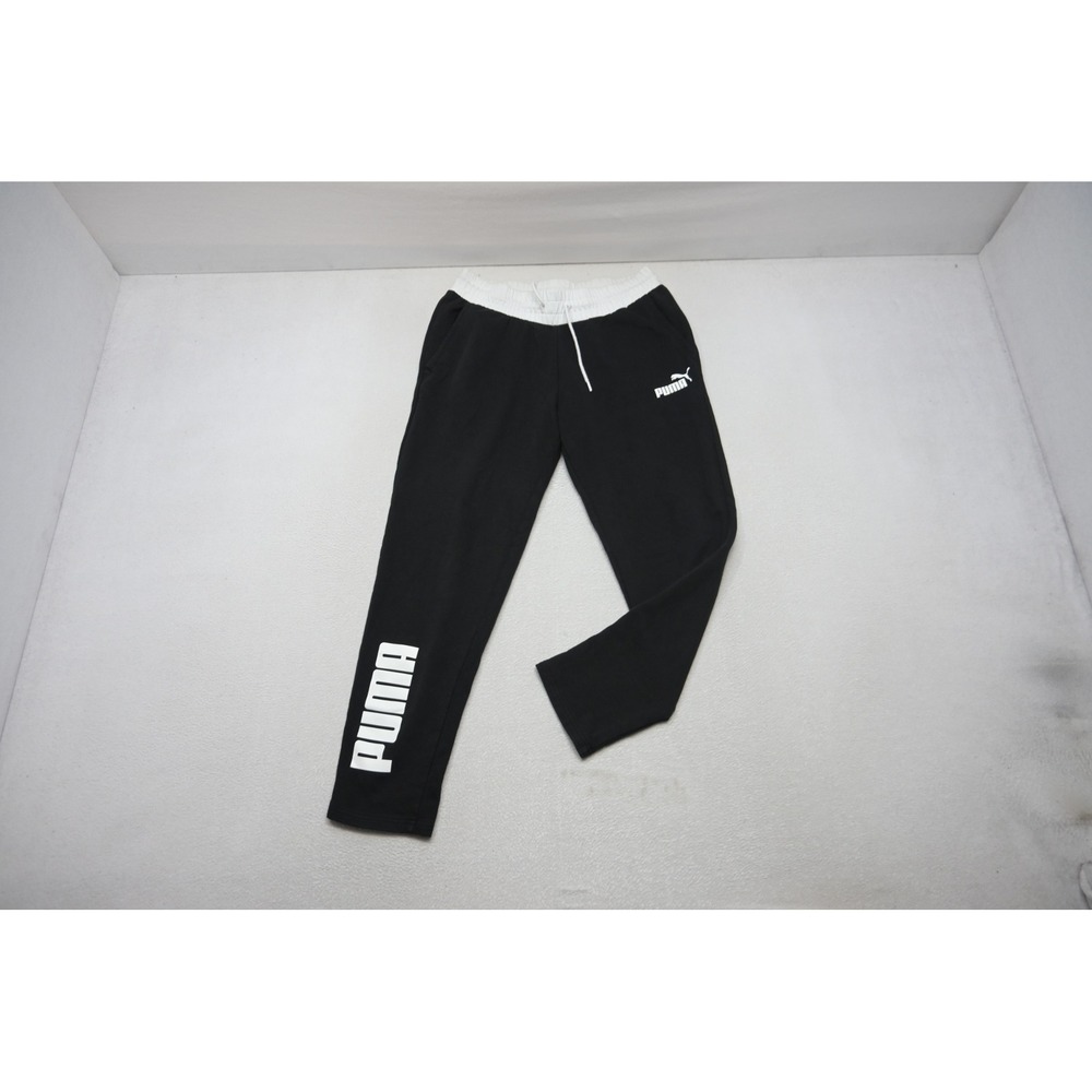 Puma Sweatpants Mens Large Black Drawstring Athletic Joggers‎ Cotton Blend Taper
